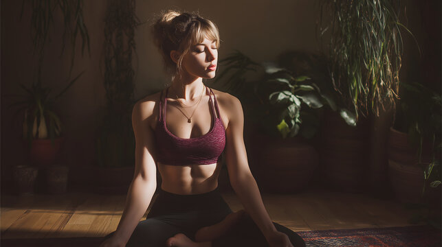 woman doing yoga casually no perfect pose