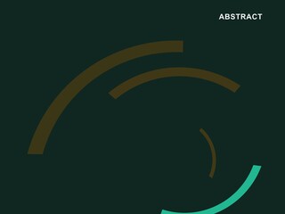 Obraz premium Abstract dark background with curved lines in gold and green colors for modern digital design