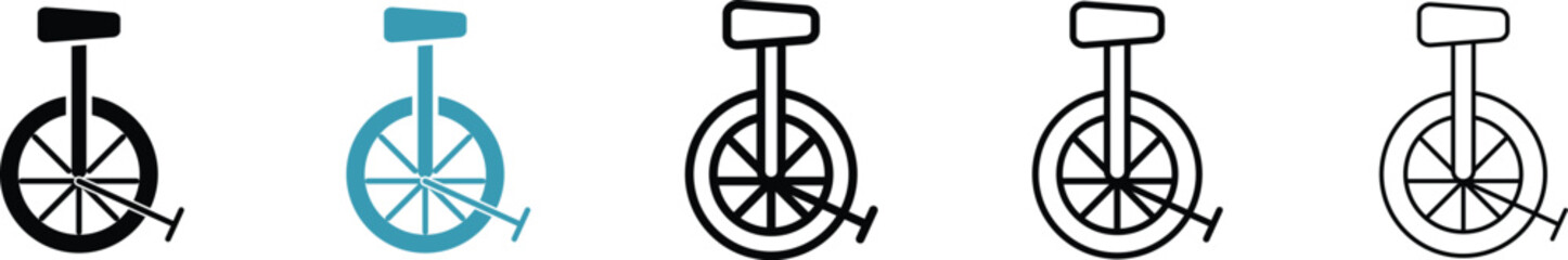 Unicycle icon minimal drawings set © sadid