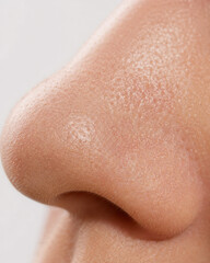 Fototapeta premium Close-Up of Nose with Visible Pores, Sebum and Sebaceous Filaments