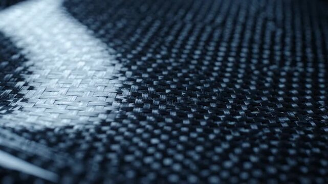 Light reflection moving over carbon fiber texture