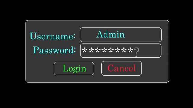 Digital log in interface with admin access and password field, glowing green caber security ii for software development and network authentication concepts