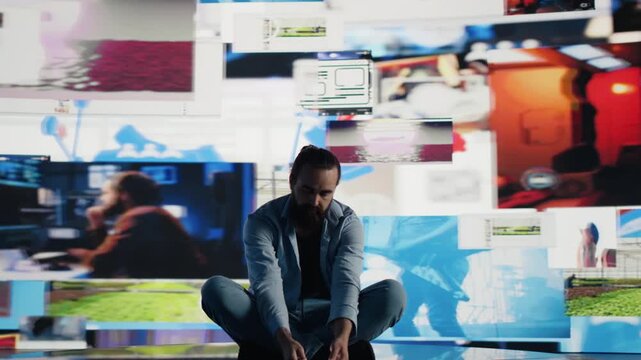 Young smartphone user shows information overload and low self esteem, with social comparison and obsessive behavior revealing the psychological strain of compulsive phone use.