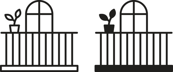 Fototapeta premium Balcony icon line artwork pack