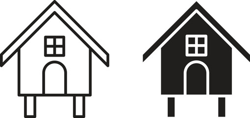 Chicken coop icon line artwork pack © sadid