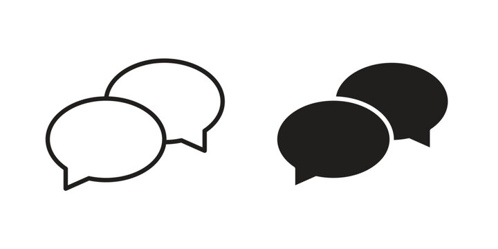 Chat bubble icon line artwork pack