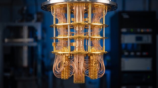 Quantum computing dilution refrigerator cryostat gold plate cable assembly