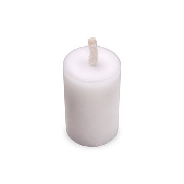 White Wax Candle on Transparent Background png