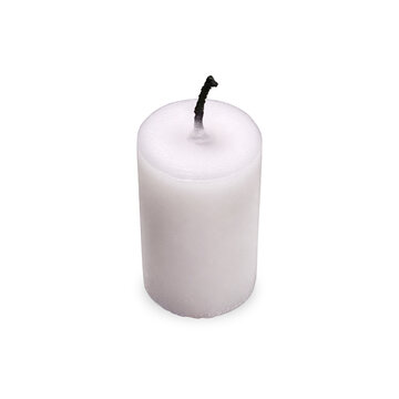 White Wax Candle on Transparent Background png