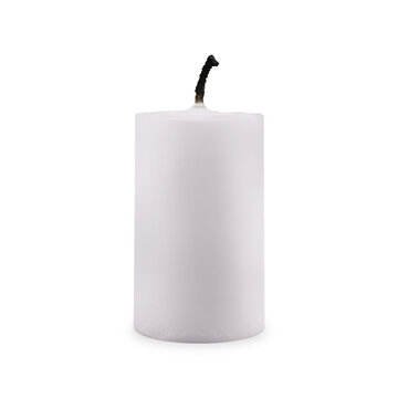 White Wax Candle on Transparent Background png
