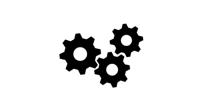 Update glowing setting icon setup animation. setting icon with spinning gears icon animated. Technology gear icon concept animation. on a White