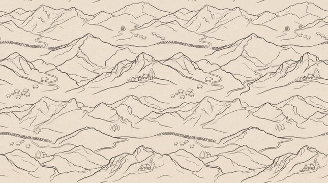 Wales pattern minimalist sketch mountains illustration with mountain landscape minimalist heritage topography backdrop