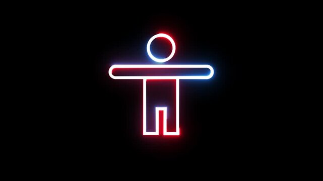 Universal accessibility neon sign glowing symbol representing inclusivity and equal rights.