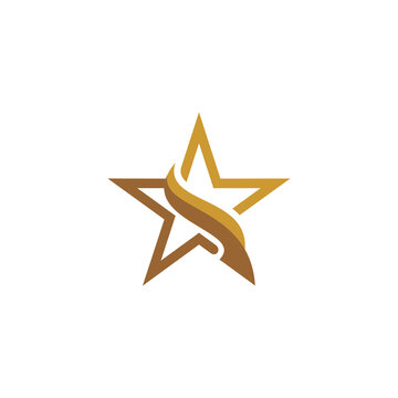 logo 3d golden star