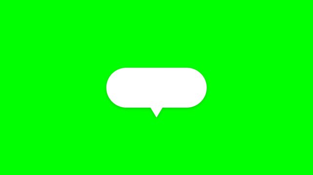 chat balloon pop up animated chat balloon 2d 3d green screen alpha looping 4k