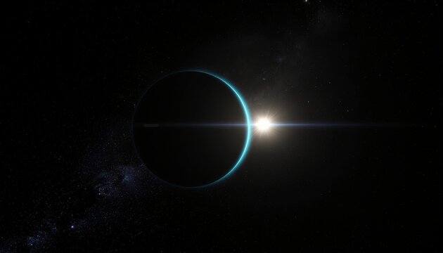 Large dark alien planet eclipsing a bright star