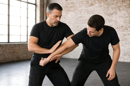Instructor Demonstrating Krav Maga Arm Release