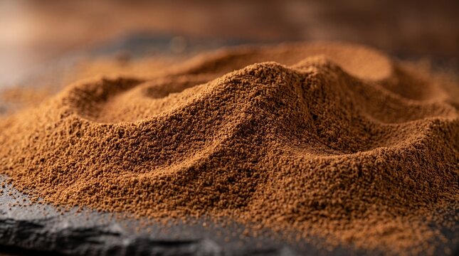 Macro photography of five spice powder creating a landscape of earthy tones
