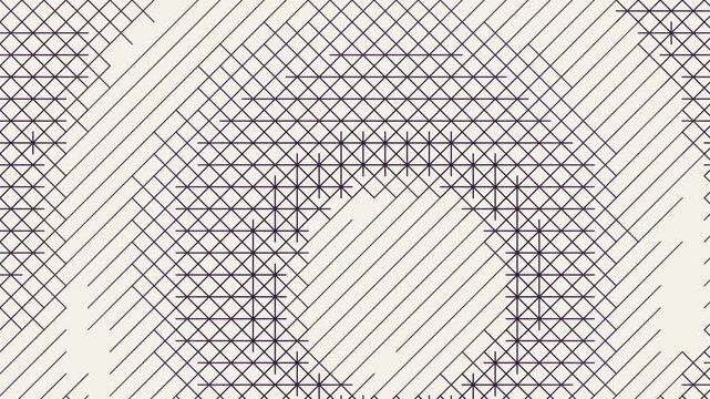 Intersecting diagonal grid lines form a complex geometric diamond pattern. This abstract design is suitable for backgrounds, textiles, and branding.