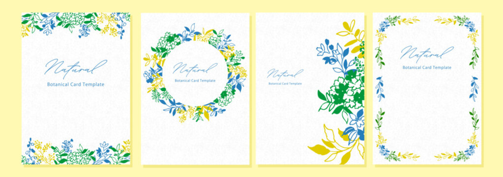Minimal Line Art Botanical Card Template Set for Wedding Invitations, Flyers, and Branding Design