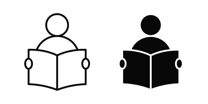 Book open reader icon simple designs collection