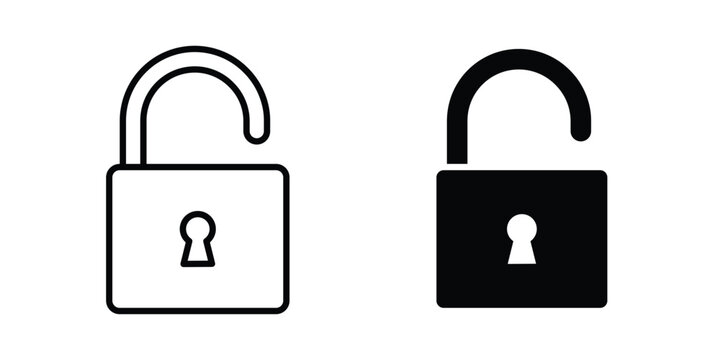 Unlock icon simple designs collection