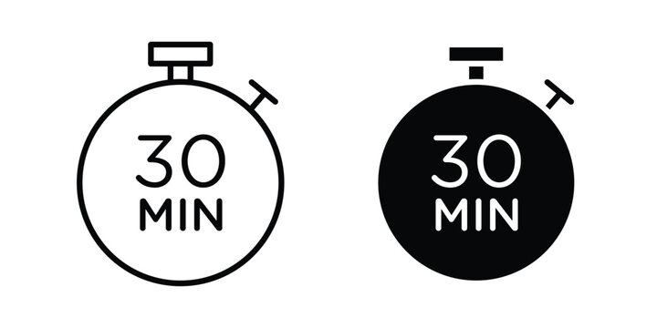 30 minutes icon simple designs collection