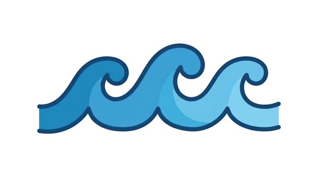 Stylized blue ocean waves for decorative border