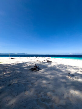 Sandy Beach with Clear Blue Water