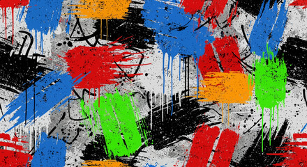 Colorful grunge street art paint splash abstract background. © monyong