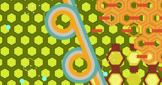 Retro 70s Background animation with Groovy 1970s art video. Minimalistic Vintage design, old-fashioned color artwork.