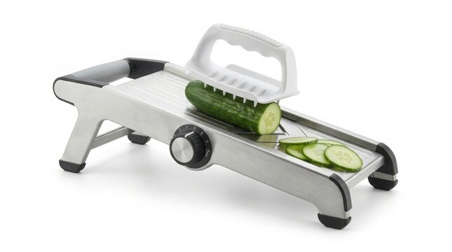 Adjustable mandoline slicer for fresh vegetable cutting with mandoline vegetable cucumber stainless adjustable preparation culinary equipment efficient technique convenience precision