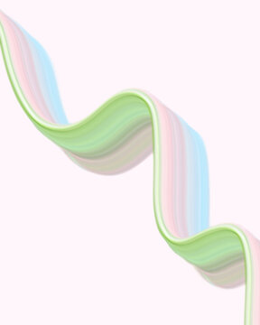 Pink, blue and green wavy lines abstract illustration for high quality wallpaper or background. hand draw with watercolor