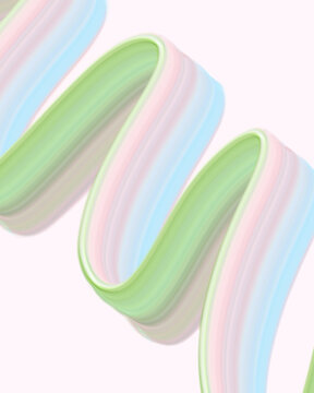 Pink, blue and green wavy lines abstract illustration for high quality wallpaper or background. hand draw with watercolor