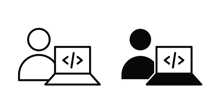 Programmer icon flat clipart pack