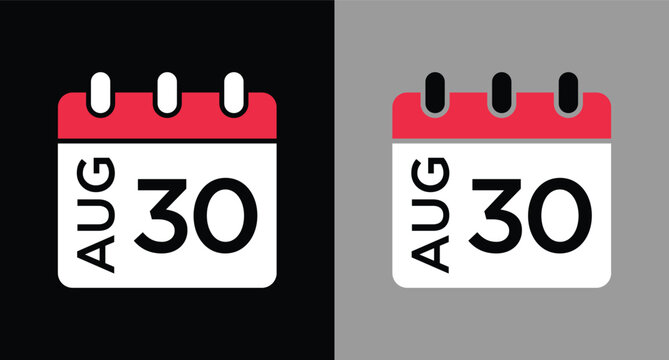 calendar - August 30 icon illustration isolated vector sign symbol