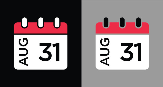 calendar - August 31 icon illustration isolated vector sign symbol