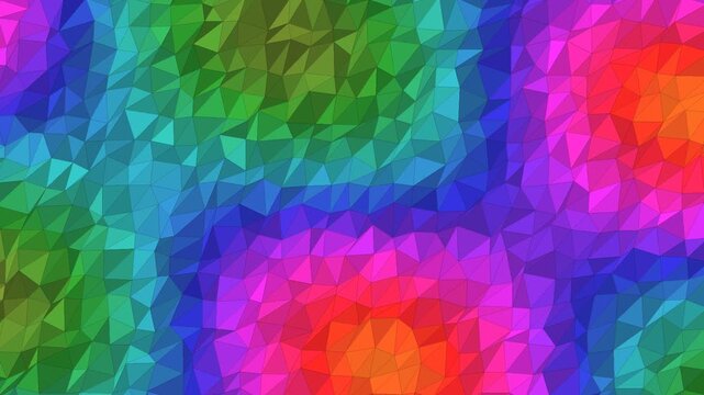 Flowing Low Poly Crystal Mosaic - Colorful Geometric Seamless Loop