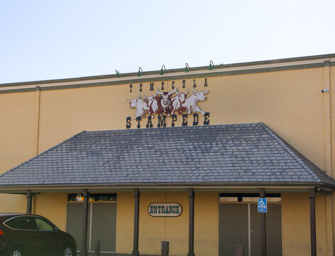 Temecula, CA USA on October 8, 2022. The Temecula Stampede sign and entrance in Old Town Temecula.