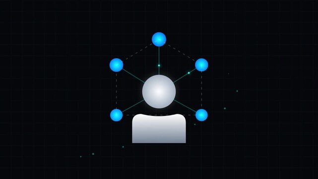 Digital network person node connection visualization people nodes technology