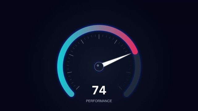 Dashboard performance gauge meter indicator animation speed scale technology