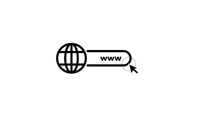 Website address icon with computer mouse cursor internet url browser pointer