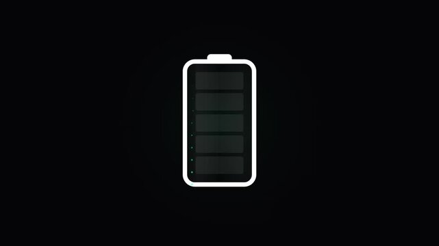 Vertical battery charging status icon animation charge indicator power energy