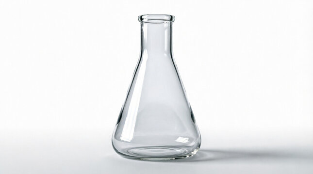 Clear Glass Erlenmeyer Flask For Scientific Laboratory Research Experiments