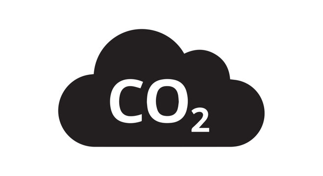 Carbon dioxide cloud icon representing climate change and pollution.