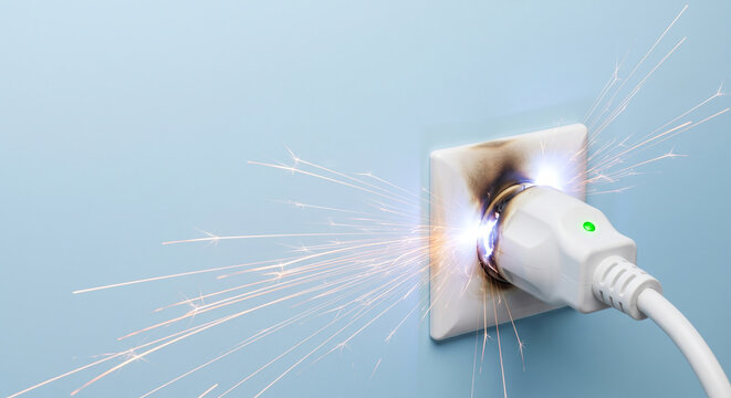 Danger of short circuit and fire in electrical outlet and plug.