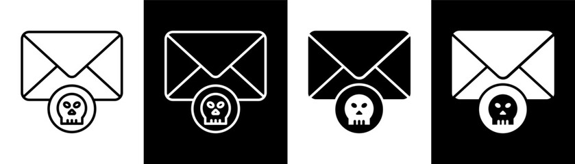 Hacked Email white and black icon set design © Ifanicon