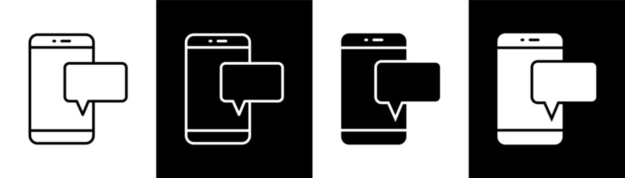 Pop Up white and black icon set design