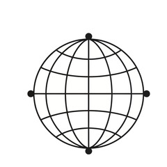 Obraz premium Globe with grid and points