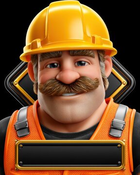 Confident Handyman Character in a Detailed Design